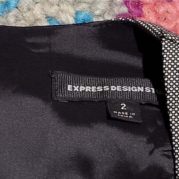 Express Design Studio Sweetheart Neck Peplum Waist Dress Grey Women's 2 - Picture 2 of 6